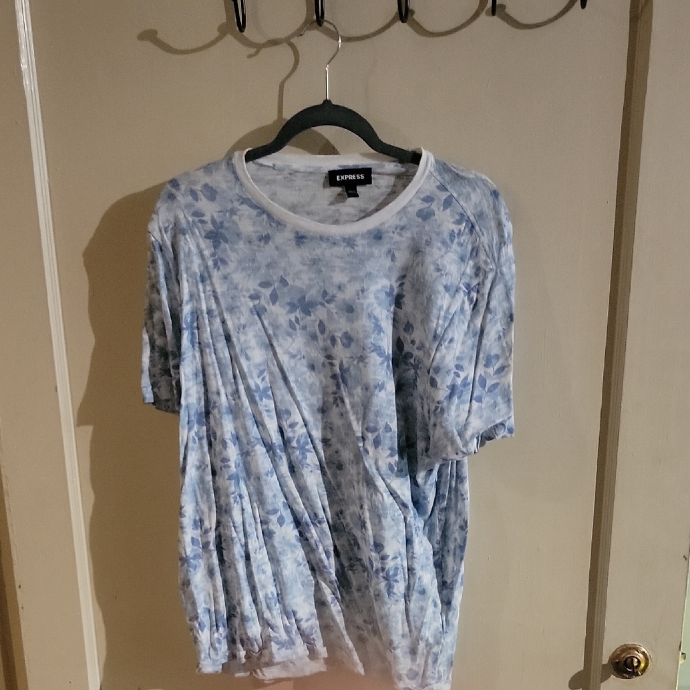 Express Light Blue Floral Top